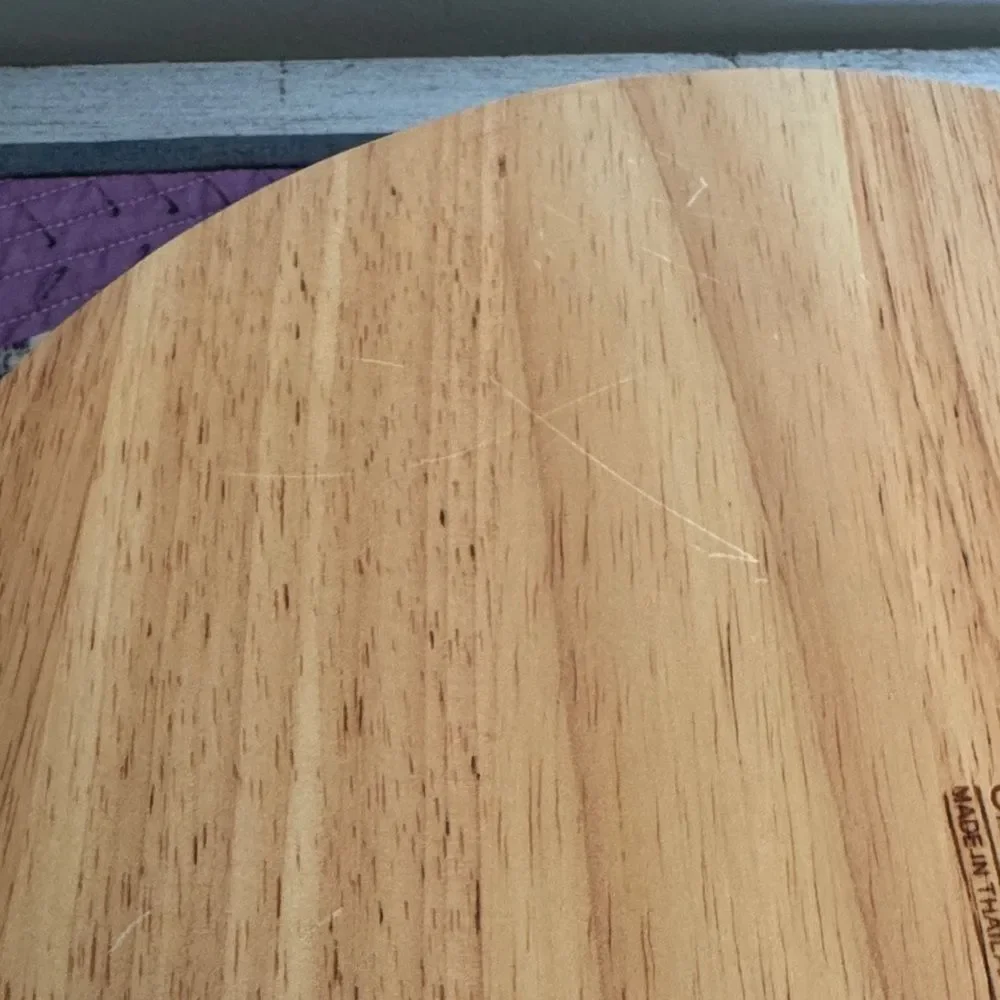 Crate&Barrel Natural Wood Serving Tray with White Bowl